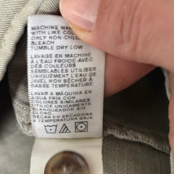 James Perse Khaki Button Down Utility Shirt Dress - Picture 11 of 11